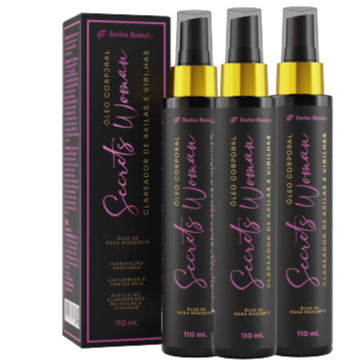 Combo com 3 Óleos Clareadores Secrets Woman 110 ml